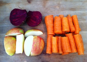 Ingredients for Apple Beet Carrot Juice